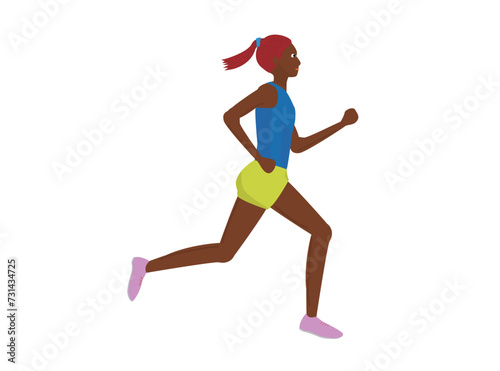 ランニングする女性のイラスト素材です。