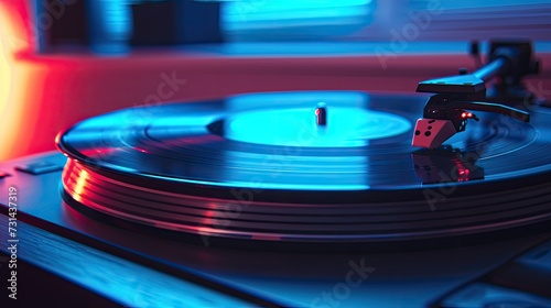 Melodic Nostalgia: Capturing the Vintage Charm of a Record Player in Low Light