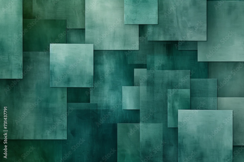 turquoise geometric background with abstract blocks, canvas paper texture, light and shadow turquoise geometric background with abstract blocks, canvas paper texture, light and shadow