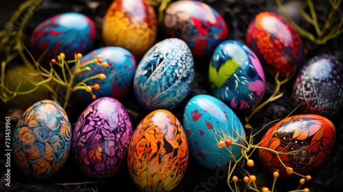 Vibrant and Joyful Easter Egg Collection: A Colorful Array of Festive Delights