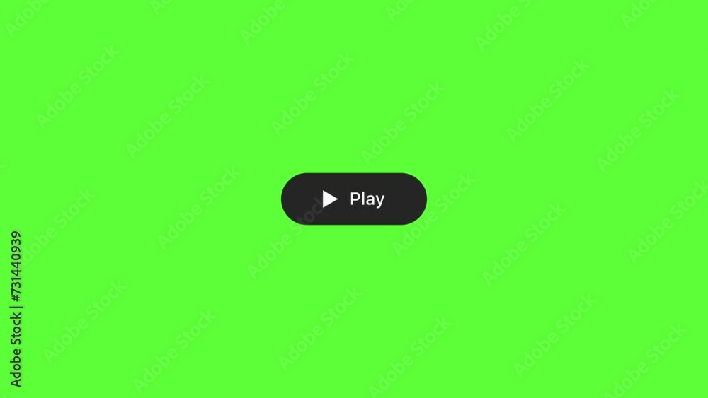 4K motion graphics animation of play and pause button on chroma key green screen background.