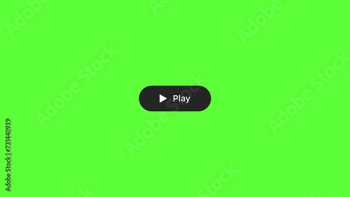 4K motion graphics animation of play and pause button on chroma key green screen background. photo