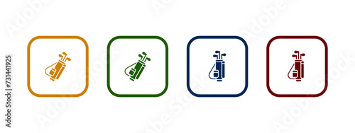golf bag icon vector illustration. golf bag icon in different color design. 