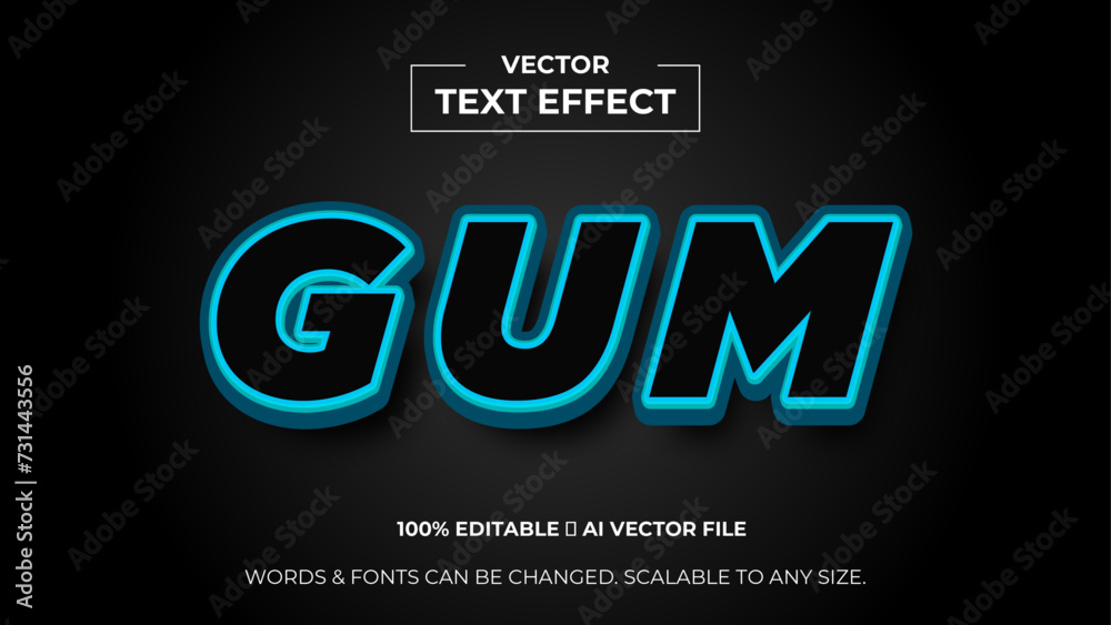 Obraz premium 3d editable text effect premium vector. Editable text style effect. 3d Text emblem for advertising, branding, business logo cover of presentation banner. vector illustration