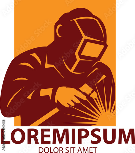 welder the metal worker logo design