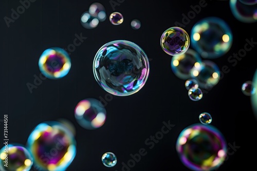 Mesmerizing Macro: Tiny Soap Bubbles on a Dark Canvas