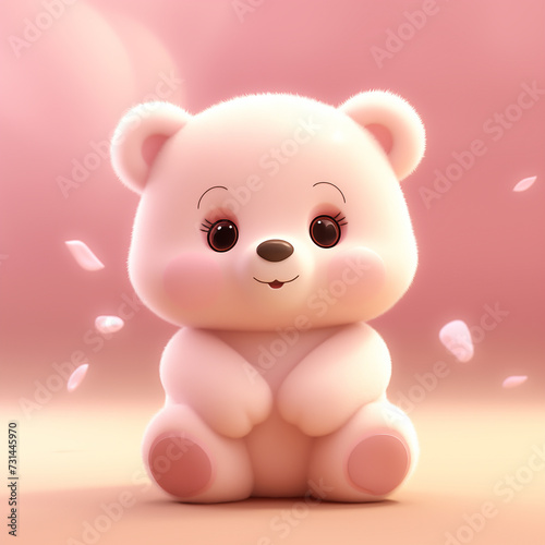 tiny cute cartoon teddy bear. Cute animals. Little animals.