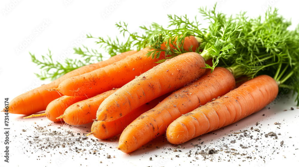 Carrot vegetable with leaves isolated on white background Carrot vegetable with leaves isolated on white background