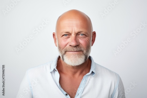 Portrait of a senior man with white beard. Isolated on white background.