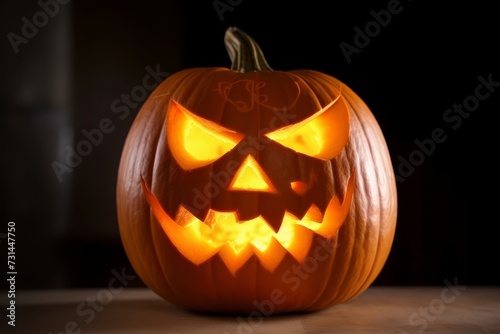 Halloween pumpkin lantern isolated on black background