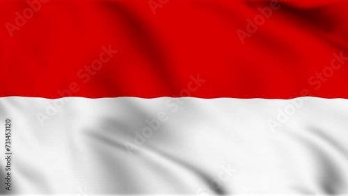 Waving indonesia flag with red and white color. Indonesia flag for Independence Day in august photo