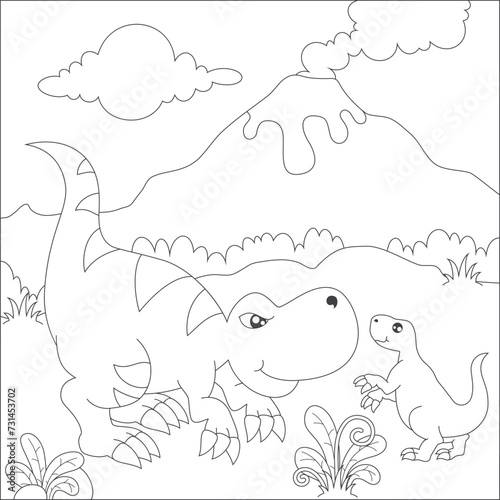 coloring dino and friend