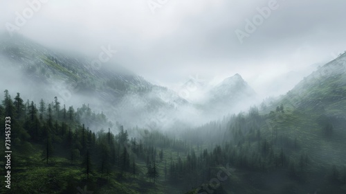 Foggy mountain landscape © Lakkhana