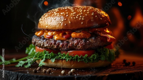 Spicy Cheeseburger with Melted Cheese