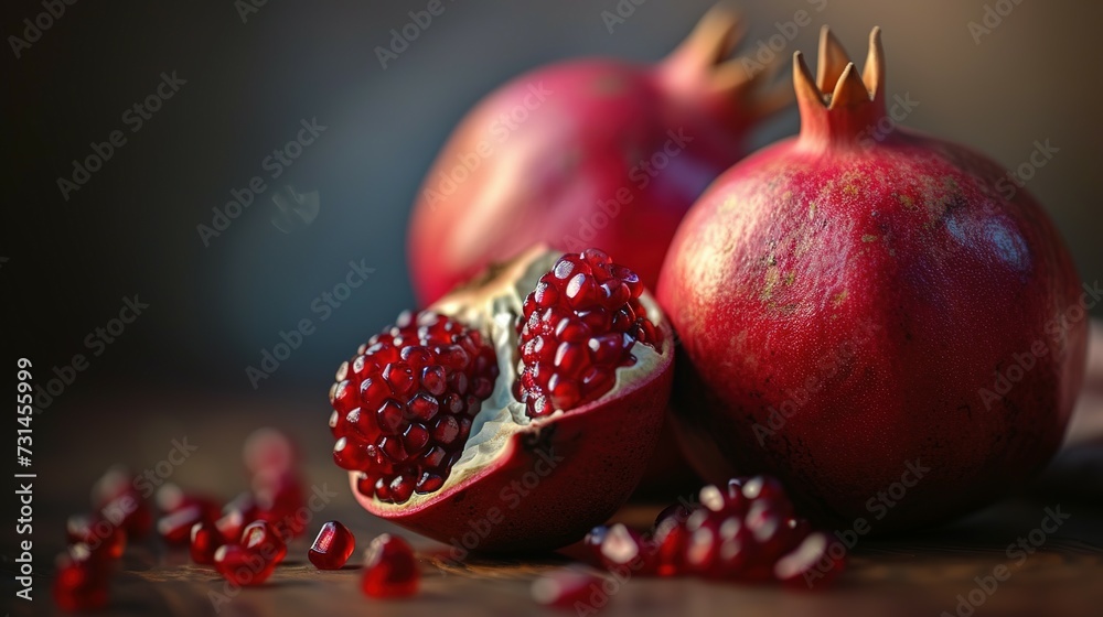 Organic pomegranates from farm-grown trees Organic pomegranates from farm-grown trees