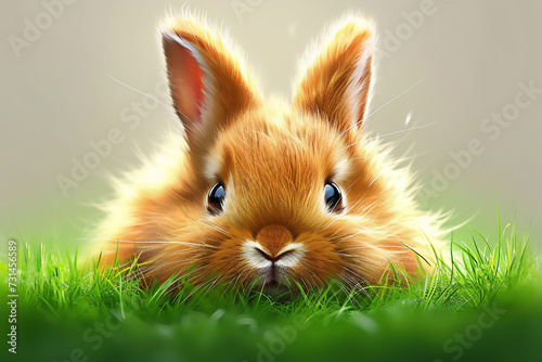 Cute little rabbit for Easter spring holiday, generative AI