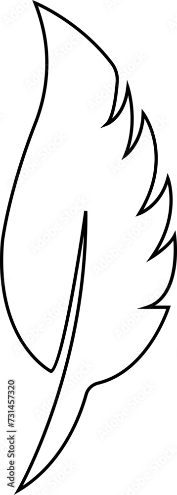Black outline Feather icon. Vector illustration for graphic and web design. Simple silhouette sign editable stock on transparent background. Internet concept symbol for website button or mobile app. Black outline Feather icon. Vector illustration for graphic and web design. Simple silhouette sign editable stock on transparent background. Internet concept symbol for website button or mobile app.