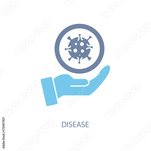 disease concept line icon. Simple element illustration. disease concept outline symbol design.