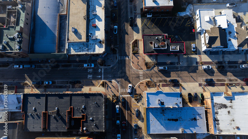 Drone view of downtown Wheaton  © Joshua 
