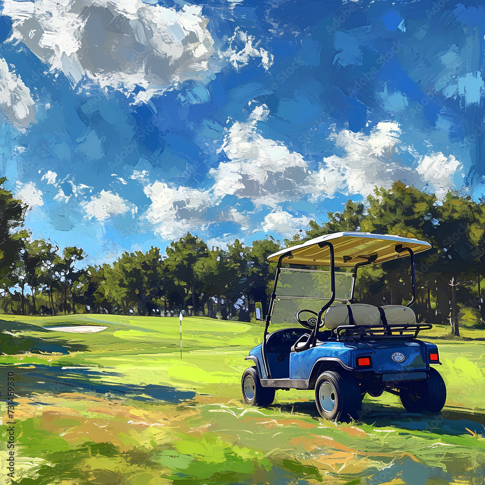 buggy at the golf course