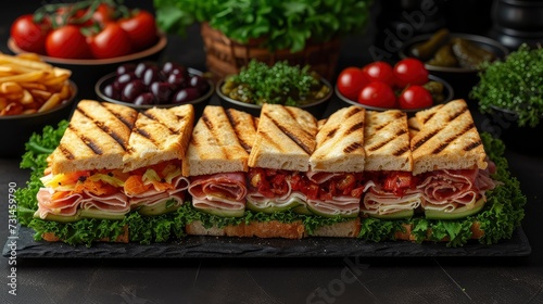 Neatly Arranged Sandwich: Perfect for Advertisement