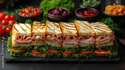 Neatly Arranged Sandwich: Perfect for Advertisement