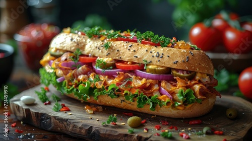 Long Bread Sandwich: Classic and Filling