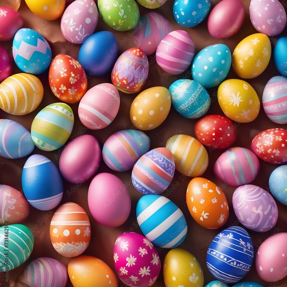 Colorful easter eggs background,Happy Easter Concept: Cheerful Background with Colorful Eggs,Festive Springtime: Colorful Eggs Pattern for Easter