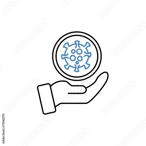 disease concept line icon. Simple element illustration. disease concept outline symbol design.