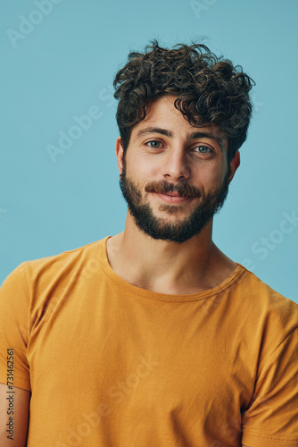 Man person model portrait isolated guy caucasian face casual young background handsome happy attractive adult