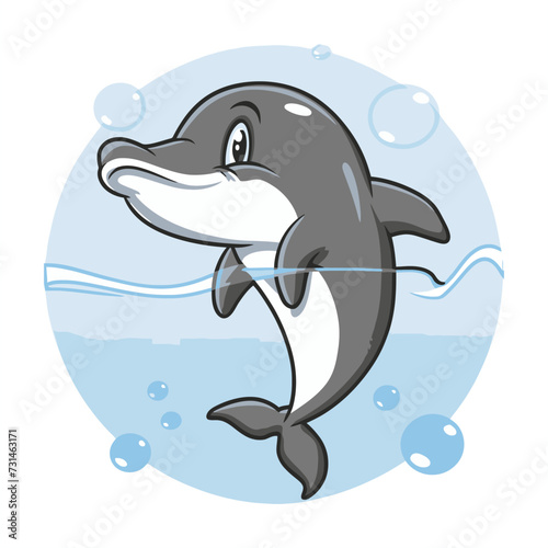Dolphin cartoon artwork in vector design