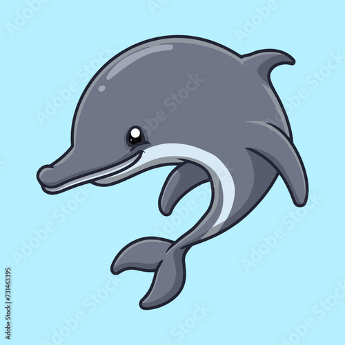 Dolphin cartoon artwork in vector design