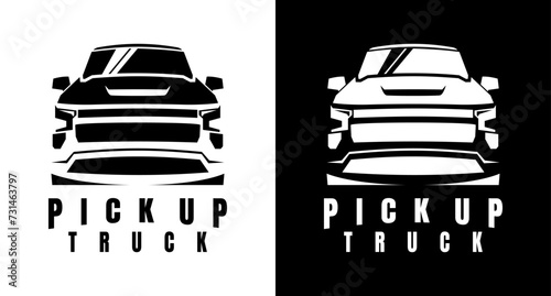 pick up truck logo design vector	
