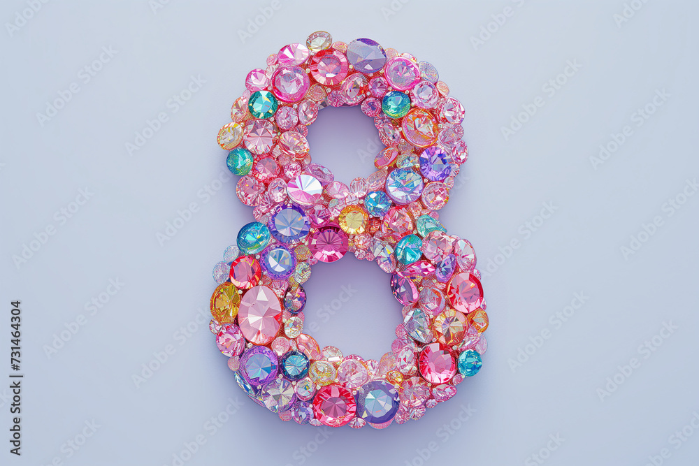 Beautifully crafted number 8 jewelry for womens day celebration Beautifully crafted number 8 jewelry for womens day celebration