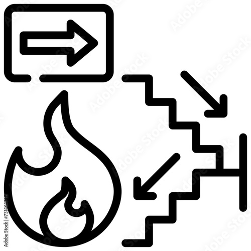 fire steps emergency stairs simple line