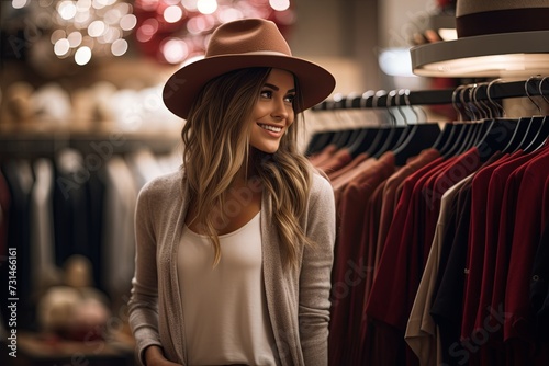 Beautiful young woman in hat 