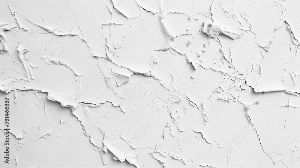 Fototapeta premium White textured putty wall. Rough, uneven plaster, grunge background