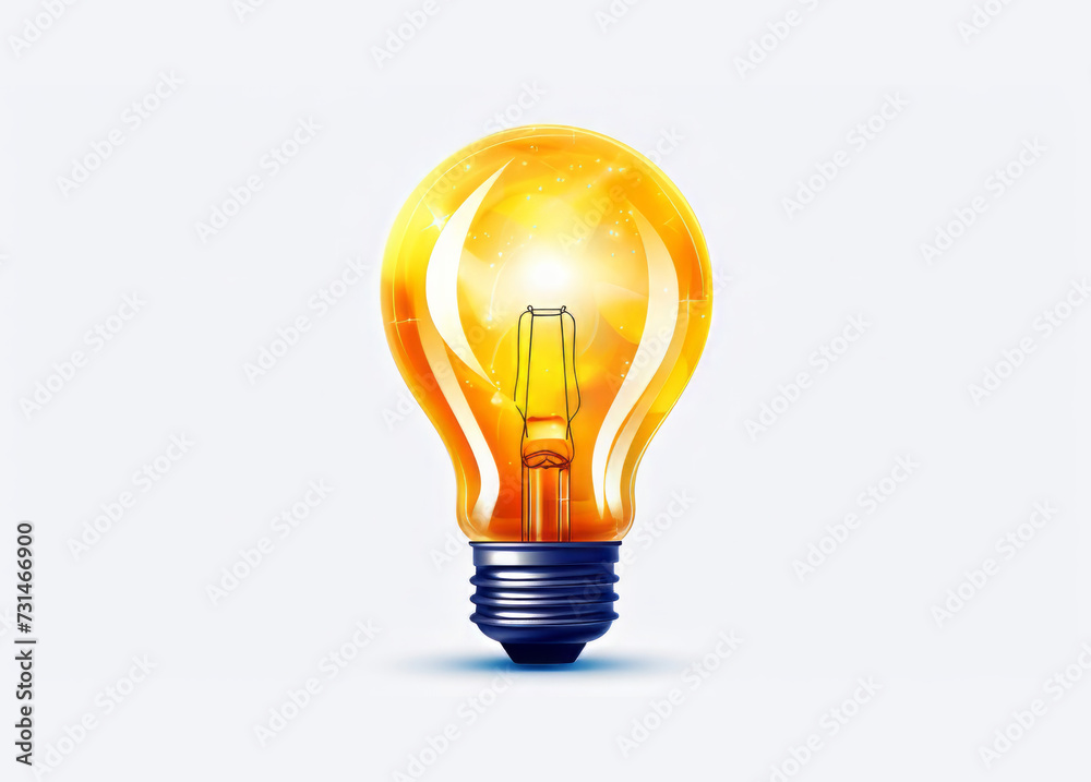 Glowing light bulb on white background. Glowing light bulb on white background.