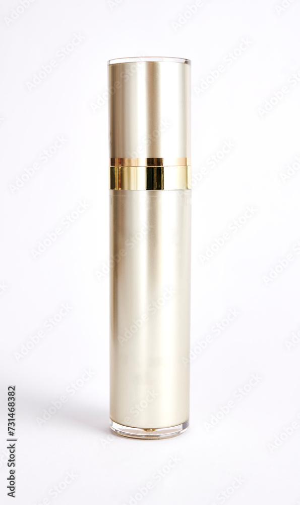 White container of spray bottle isolated over white background. White container of spray bottle isolated over white background.