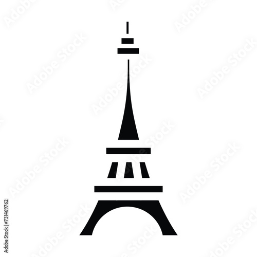 Eiffel tower in Paris. Isolated on white background. Vector EPS10. photo
