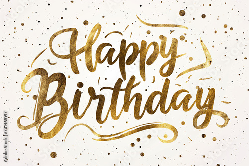 Happy Birthday Card Design with Festive Typography and Decorative Elements, Generative ai illustration. photo