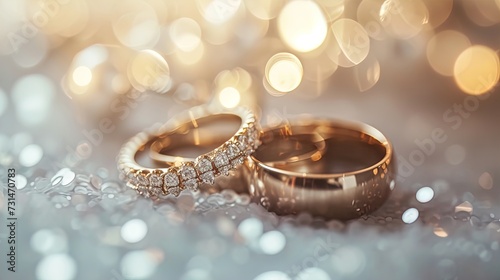 Eternal Love Captured! Close-Up of Two Gold Wedding Rings, Symbolizing the Sacred Bond of Matrimony. Seize the Moment of Everlasting Commitment!