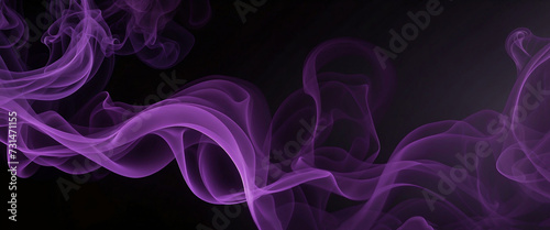 Ethereal purple waves flow in an abstract dance, creating a mesmerizing design against a dark backdrop