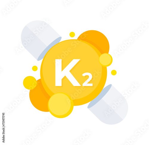 Vitamin K2 supplements illustration for bone health and cardiovascular support