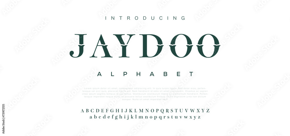 Jaydoo Futuristic geometric font with numbers. Eps10 vector.