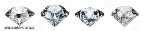 Diamond isolated on a transparent PNG background, white background , Generative Ai