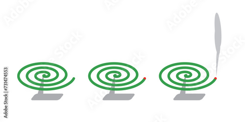 Mosquito repellent coils collection isolated on transparent background
