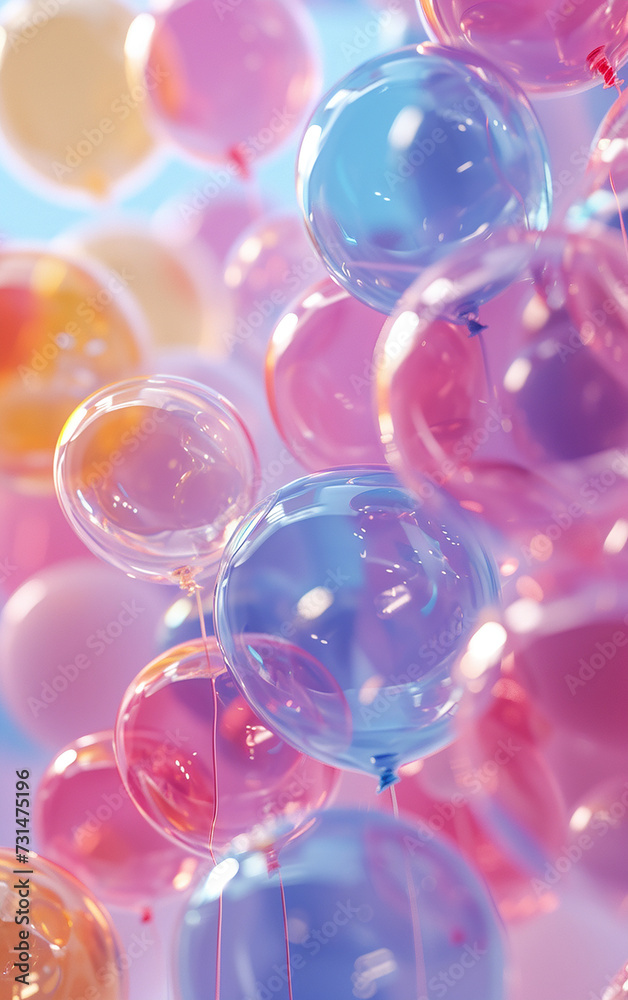 AI art, colorful balls background