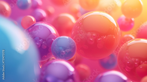 AI art, colorful balls background