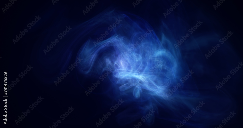 Blue energy cosmic dust and wave lines futuristic magical glowing bright. Abstract background